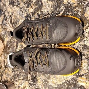 Mens Timberland Pro black/orange lace up work sneakers size 10W steel toe